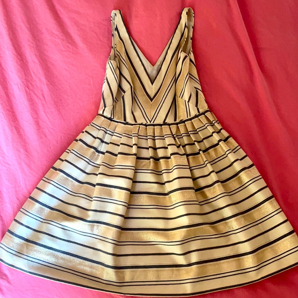 *NWT* Navy and Gold Striped J. Crew Dress